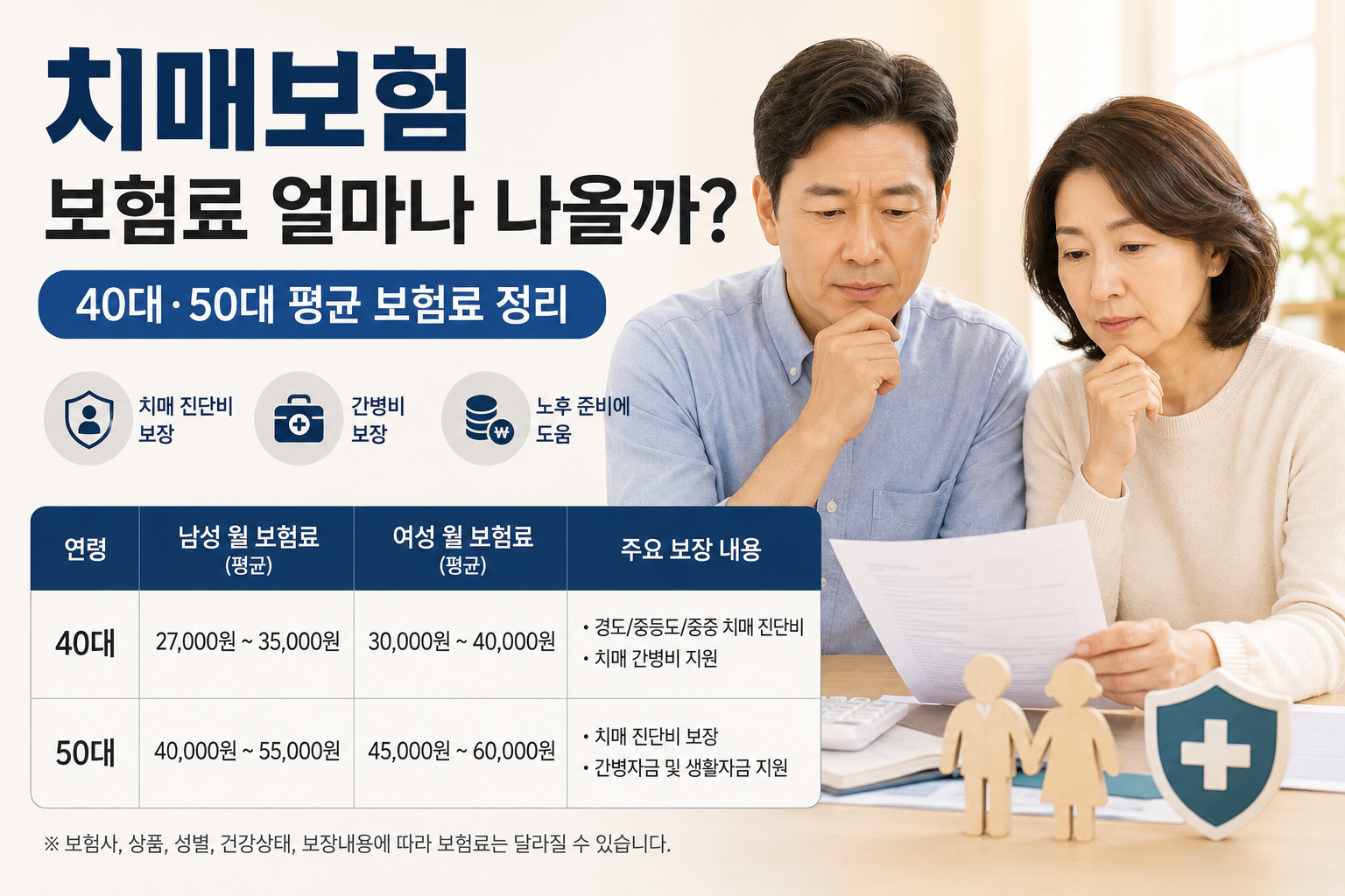 “치매보험 보험료 얼마나 나올까?” 40대·50대 평균 보험료 정리