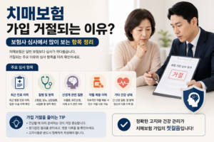 “치매보험 가입 거절되는 이유?” 보험사 심사에서 많이 보는 항목 정리